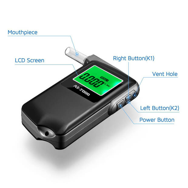 MEMS Sensor Alcohol Tester Digital Breathalyzer AT7000